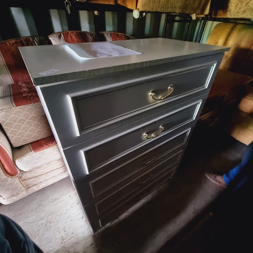 608 - WHITE 5 DRAWER CHEST