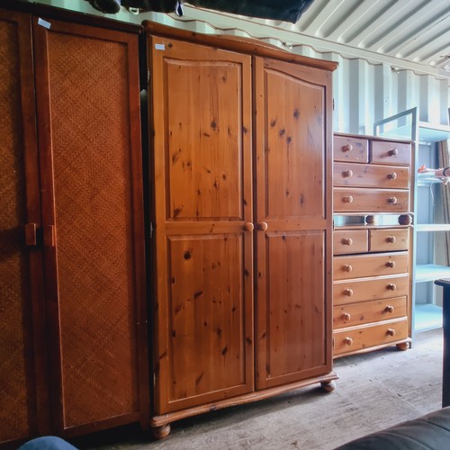 635 - DOUBLE PINE WARDROBE