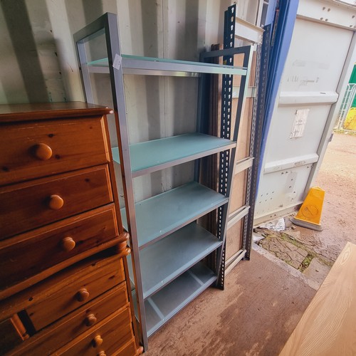 638 - TALL GLASS SHELVING UNIT