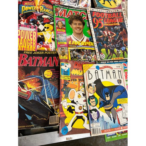 146 - VINTAGE COMICS INCLUDING THE BATMAN ADVENTURES No 2, POWER RANGERS, SUPERMAN, FOOTBALL LEAGUE, DANGE... 