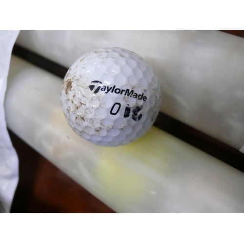 356 - 2 X TUBES OF USED GOLF BALLS.  INC TITLEIST, TOP FLIGHT, TAYLOR MADE ETC