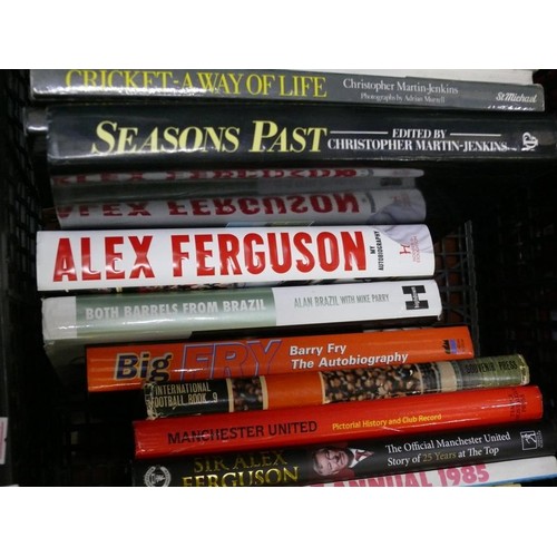 357 - 25 X SPORT RELATED HARDBACK BOOKS. INC FOOTBALL GROUNDS ROM THE AIR, ALEXFERGUSON, BIG RY AUTOBIOGRA... 