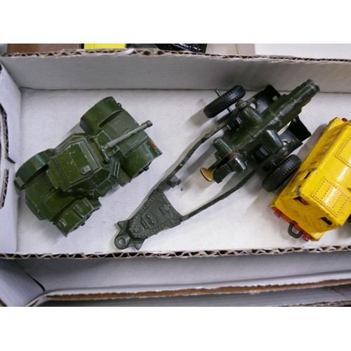 362 - COLLECTABLE MILITARY/ARMY RELATED DIE-CAST VEHICLES. INC GUN CARRIAGES, TANKS, ALSO SOME SOLDIERS FI... 