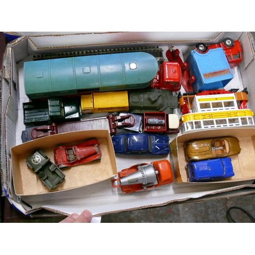 370 - COLLECTABLE VINTAGE DIE-CAST VEHICLES. INC CORGI TRAM, DINKY, MATCHBOX ETC