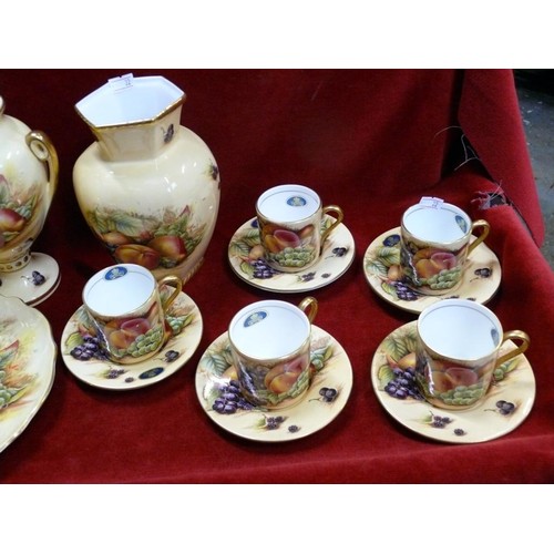 378 - AYNSLEY ORCHARD GOLD 15PC CHINA. INC SET OF COFFEE CUPS.