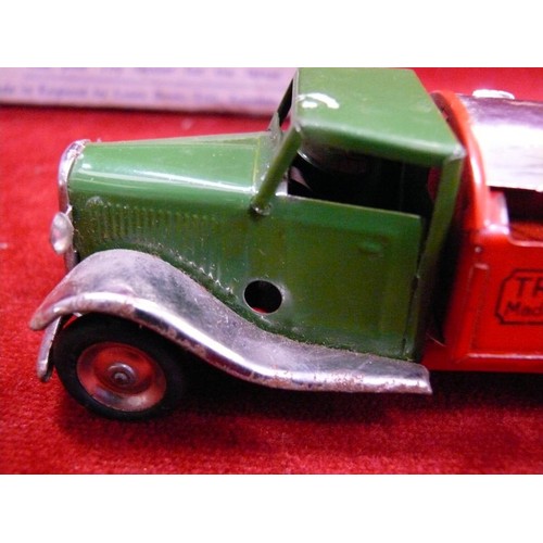 381 - TRI-ANG MINIC MINIATURE CLOCKWORK TIN-PLATE & DIE-CAST TRUCK. NO KEY. WITH BOX.