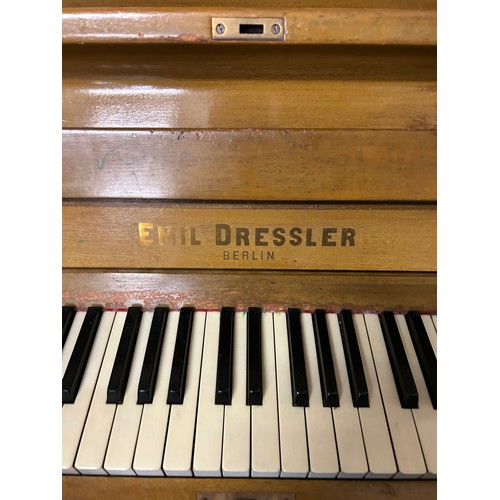 477 - VINTAGE EMIL DRESSLER-BERLIN UPRIGHT PIANO.