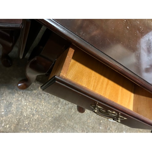 490 - 3 ITEMS OF AMERICAN FURNITURE. Late 20th Century American mahogany lowboy side table with drop leave... 