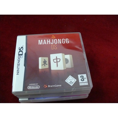 72 - 5 NINTENDO DS GAMES MAHJONG, SHERLOCK HOLMES, PUZZLER COLLECTION, SOLITAIRE AND BRAIN TRAINING