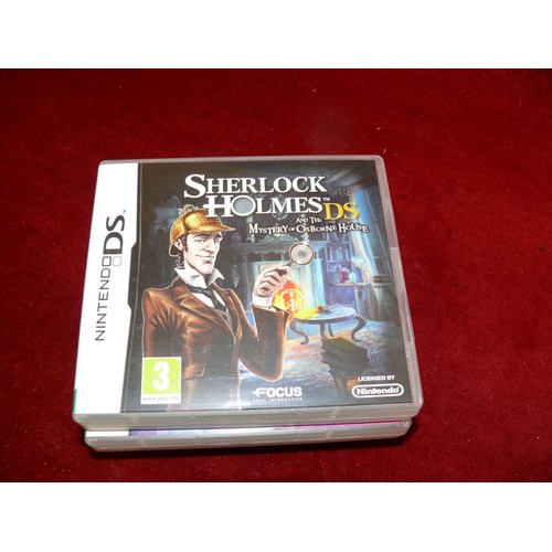 72 - 5 NINTENDO DS GAMES MAHJONG, SHERLOCK HOLMES, PUZZLER COLLECTION, SOLITAIRE AND BRAIN TRAINING