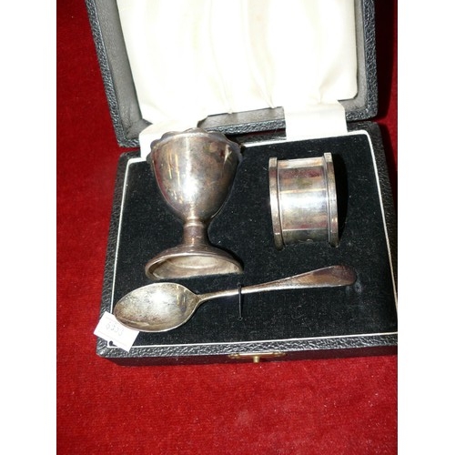 73 - VINTAGE SILVERPLATE CHRISTENING SET IN ORIGINAL FITTED BOX