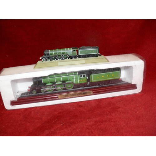 84 - A LNER FLYING SCOTSMAN MODEL IN ORIGINAL PACKAGING PLUS  A SMALLER ONE