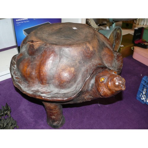 100 - LOVELY LARGE LEATHER TORTOISE