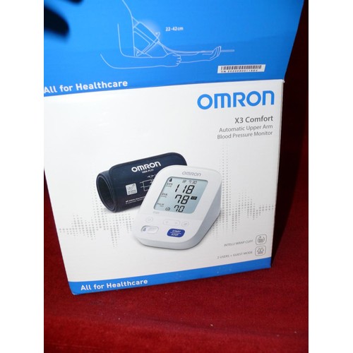 104 - OMRON AUTOMATIC UPPER ARM BLOOD PRESSURE MONITOR WITH ORIGINAL BOX