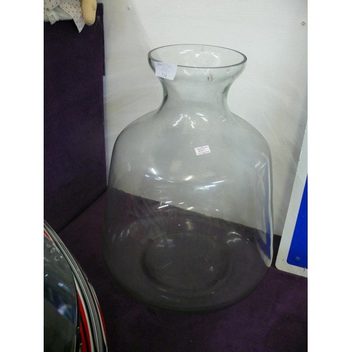 114 - LARGE VINTAGE CLEAR GLASS CARBOY BOTTLE