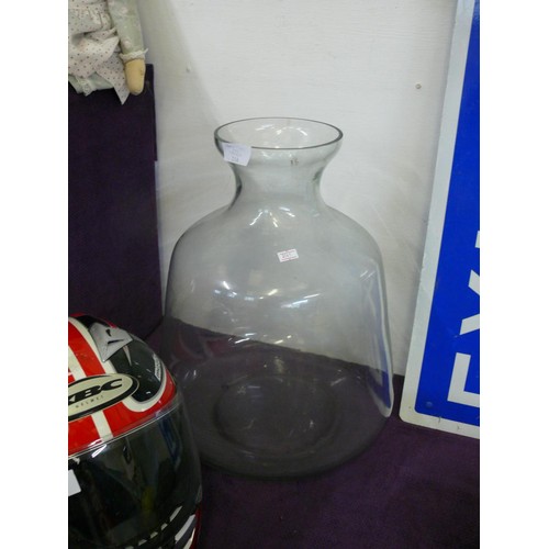 114 - LARGE VINTAGE CLEAR GLASS CARBOY BOTTLE