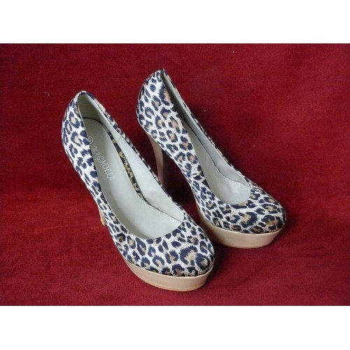 70 - PAIR OF LEOPARD PRINT STILETTO SHOES WITH 5.5