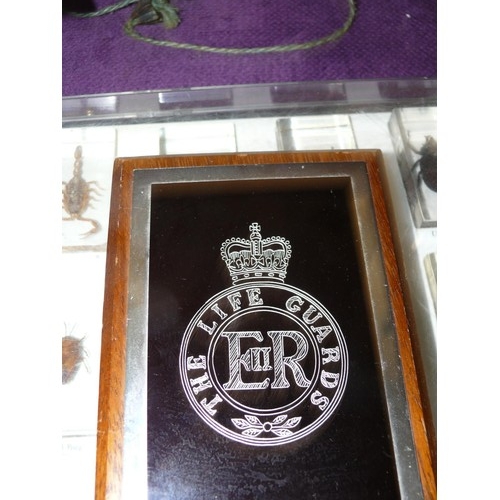 83 - THE LIFE GUARDS  MIXED COLLECTABLES TO INCLUDE BADGE, TANKARD, PLAQUES AND COASTER