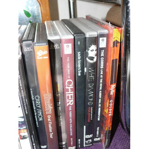 150 - COLLECTION OF MUSICAL ARTIST DVD'S CHER, KYLIE, SADE, SHAKIRA, THE CORRS ETC