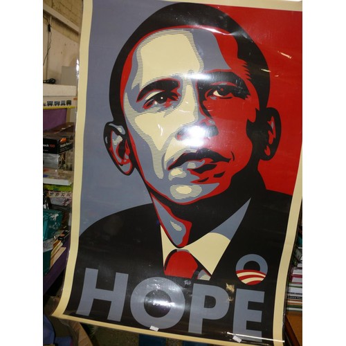 180 - LARGE LAMINATED BARACK OBAMA HOPE POSTER