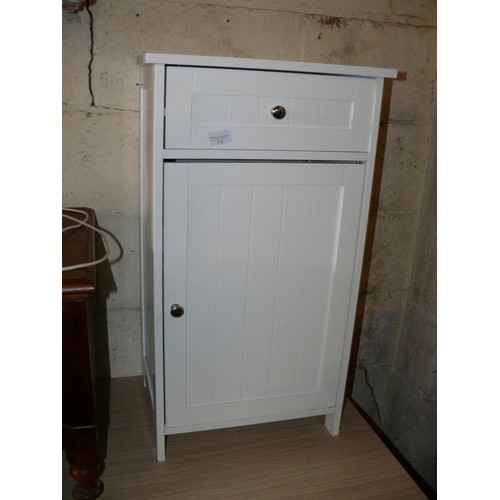 378 - MODERN WHITE  CABINET WITH CUPBOARD AND  TOP DRAWER