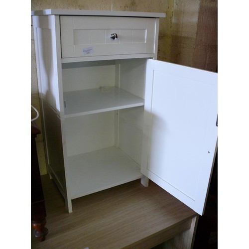 378 - MODERN WHITE  CABINET WITH CUPBOARD AND  TOP DRAWER