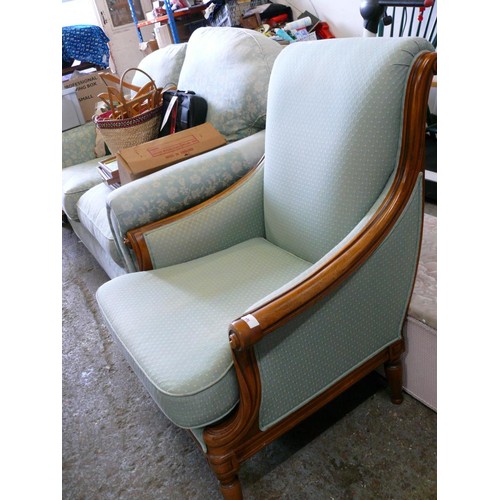 371 - WESLEY-BARRELL ARMCHAIR, UPHOLSTERE IN DUCK EGG BLUE