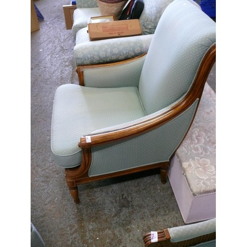 371 - WESLEY-BARRELL ARMCHAIR, UPHOLSTERE IN DUCK EGG BLUE