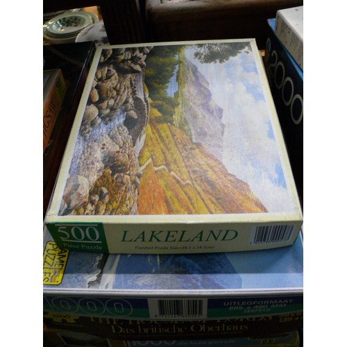 239 - 2 STACKS OF GOOD QUALITY JIGSAW PUZZLES