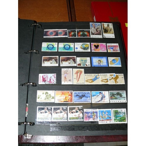 256 - LARGE MIXED STAMP ALBUM INCLUDING AUSTRALIA, NEW ZEALAND AND CANADA