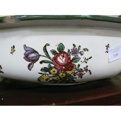 260 - ROYAL DOULTON OLD LEEDS SPRAYS JUG AND BOWL SET, SOME DAMAGE