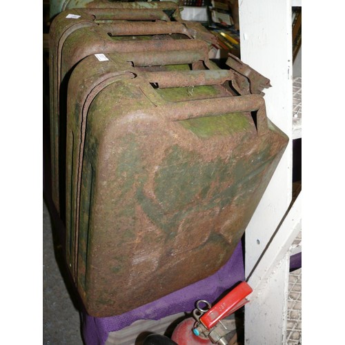 275 - 3 VINTAGE GREEN JERRY CANS