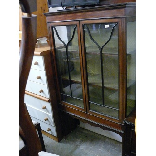 388 - VINTAGE DISPLAY CABINET IN MAHOGANY AND SATINWOOD