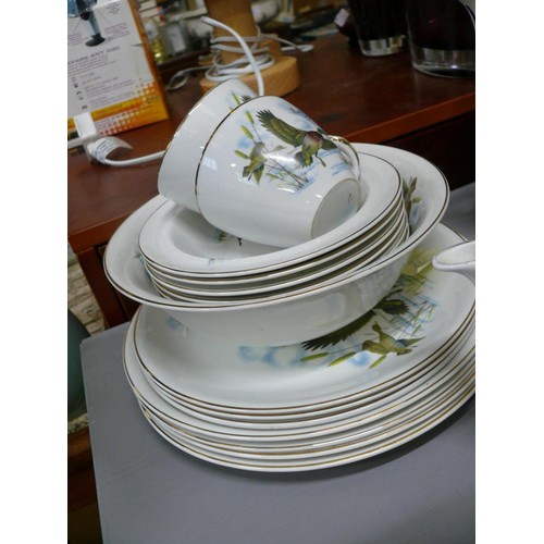 230 - MYOTT CHINA SET WITH MALLARD DUCKS TO INCLUDE TEAPOT, 6 CUPS, 1 SAUCER, LARGE BOWL, 6 SMALL BOWLS, 4... 