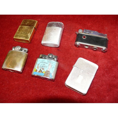 50 - 6 VARIOUS GOOD QUALITY LIGHTERS, 2 BY RONSON, 1 BY STORM KING AND 1 MADE IN OCCUPIED JAPAN