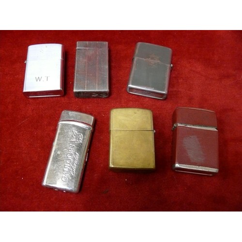 59 - 6 GOOD QUALITY VINTAGE LIGHTERS TO INCLUDE ZIPPO, FLICK ETC