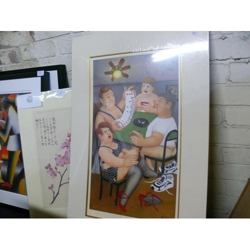 296 - LIMITED EDITION PRINT OF STRIP POKER BY BERYL COOK 195/650 PLUS 2 NEW ROYAL BOTANIC KEW GARDEN PRINT... 