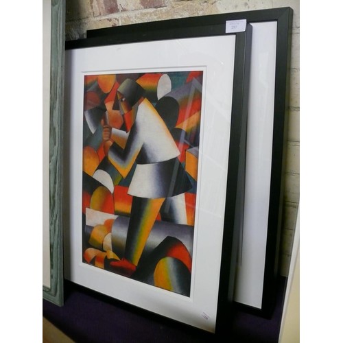 297 - 2 FRAMED AND GLAZED MODERN ART PICTURES