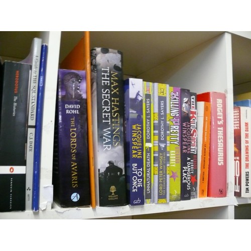 304 - 5 CUBES OF GOOD QUALITY BOOKS TO INCLUDE JACQUELINE WINSPEAR, RICHARD KADREY, TOM SHARPE ETC