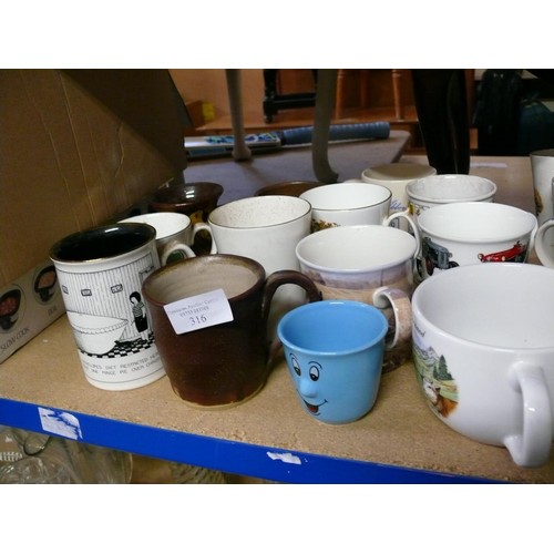 316 - LARGE SELECTION OF CHINA AND CERAMIC MUGS