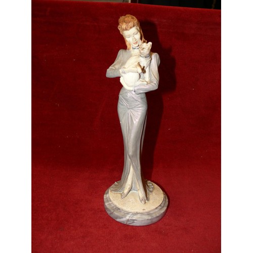 2 - CLASSIQUE BY ROYAL DOULTON FIGURINE PHILLIPA MODELLED BY TIMOTHY POTTS WITH BOX (SMALL CHIP TO CATS ... 