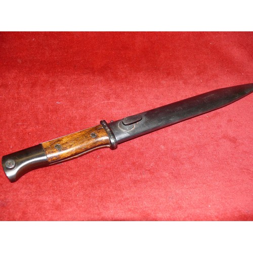 8 - WWII German bayonet Wehrmacht K98 bayonet by cof 44 & fze 41 wooden hilt in unissued condition (may ... 