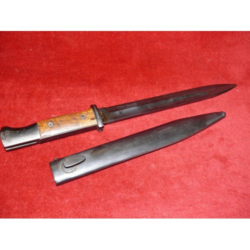 8 - WWII German bayonet Wehrmacht K98 bayonet by cof 44 & fze 41 wooden hilt in unissued condition (may ... 