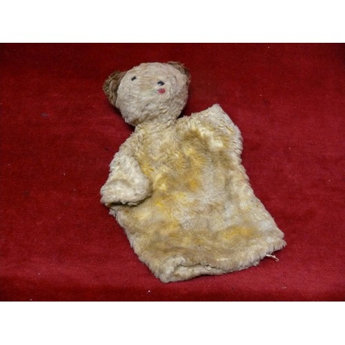 6 - A VINTAGE SOOTY HAND PUPPET AND A SOCK PUPPET NIPPER THE DOG