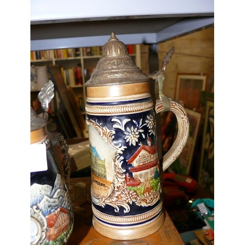 337 - 2 WEST GERMAN STEINS AND A STONEWARE TANKARD