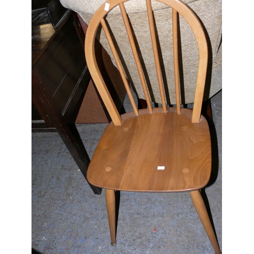 391 - MID CENTURY ERCOL STICK BACK DINING CHAIR