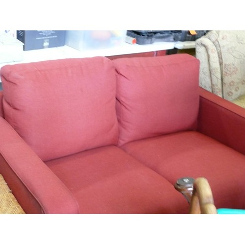 411 - SMALL RED 2 SEAT SOFA