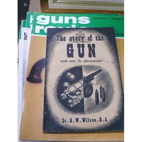 417 - SELECTION OF GUN REVIEW MAGAZINES, TARGET SHOOTING BOOK AND CB RADIO ANTENNAS MANUAL