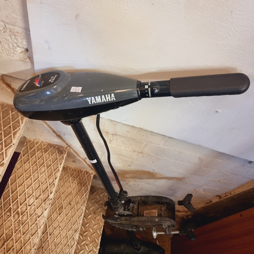 149A - ELECTRIC YAMAHA M-18 OUTBOARD WITH LEISURE BATTERY (TESTED AND WORKING)