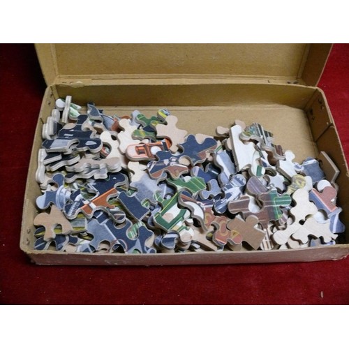 69 - 3 VINTAGE JIGSAW PUZZLES INCLUDING 1 BY GREAT WESTERN RAILWAYS, 1 BY GWR. INCLUDING BIG GAME, THE DI... 